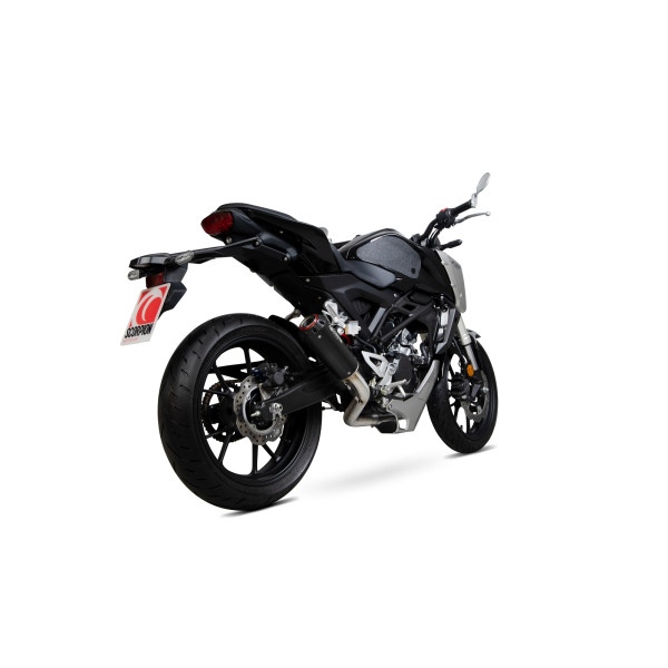 Scorpion Exhaust Honda CB125 R 2018 - 2020 Red Power Full System Black Ceramic Coated Sleeve